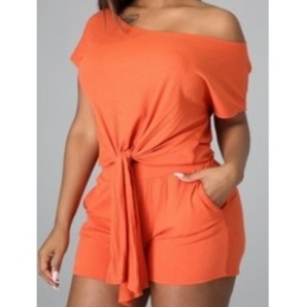 Orange short set